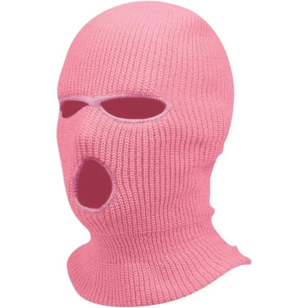 Varm Balaclava - Strækbar - One Size - Balaclava - Motorcykel - 3-huls - Ansigtsmaske - Lyserød
