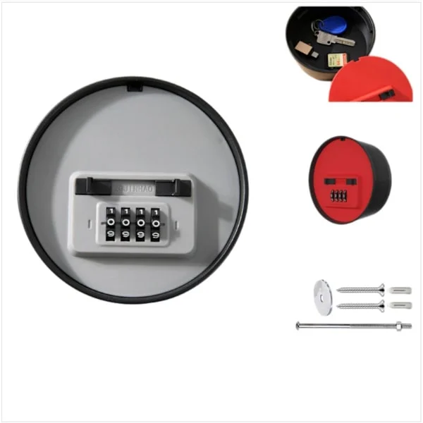 Renovation Combination Key Box Wall Mounted Peephole Box with Combination Lock and Large Capacity Anti-Theft Gray Gray