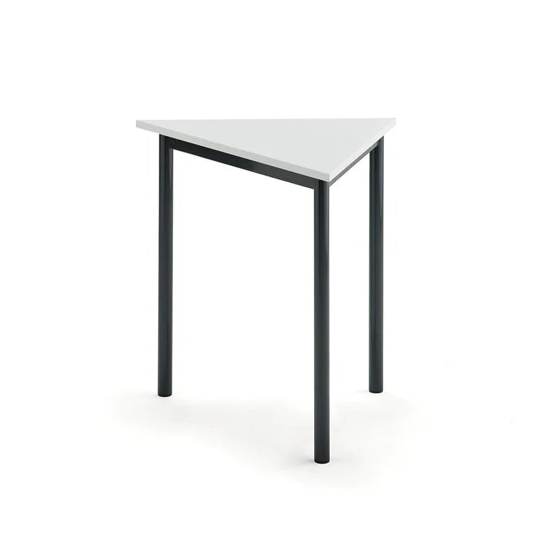 Bord BORÅS TRIANGEL, 800x700x720 mm, hvid laminat, antracitgrå