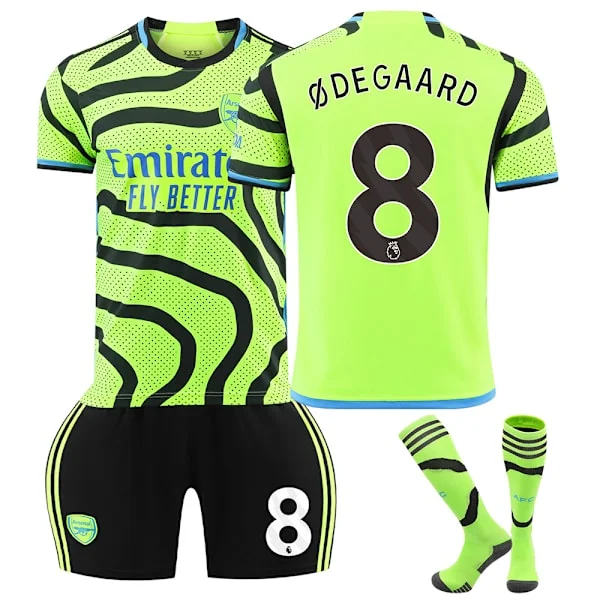 2324 Arsenal bortedrakt grønt sett med sokker Nr.8 ØDEGAARD No.8 ØDEGAARD 20