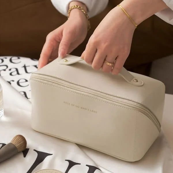 Makeup Taske / Toilet Taske / Makeup Opbevaring - Makeup Taske Beige