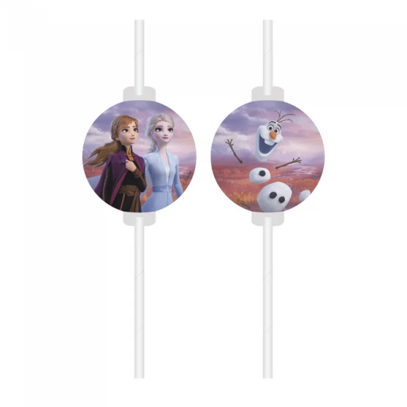 Sugrör Frost 2, 4-pack - Frost/Frozen Kalas Dekoration - Kalaslagret.se