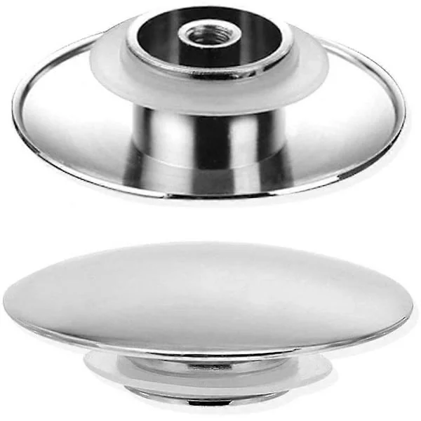 66mm Silver Krom Handfat Avfall Pop-up Diskho Propp Lock Klick Klack Tryckknapp Badrum Handfat Upp Avlopp Stopp Avloppssil Lock