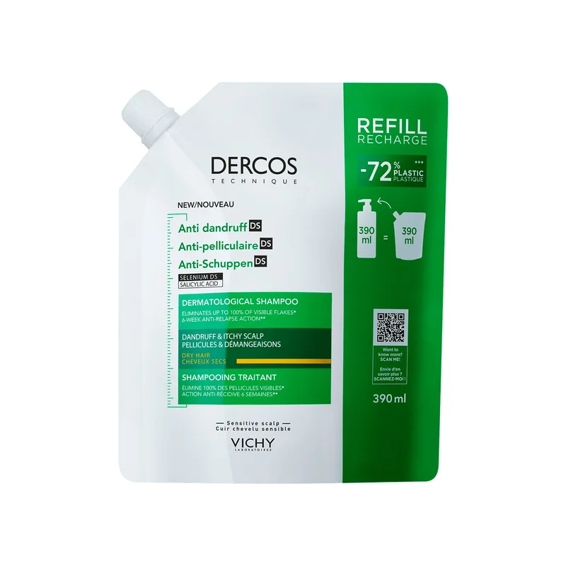 VICHY Dercos Shampoo Antiforfora DS capelli secchi 390ml - Shampoo Antiforfora