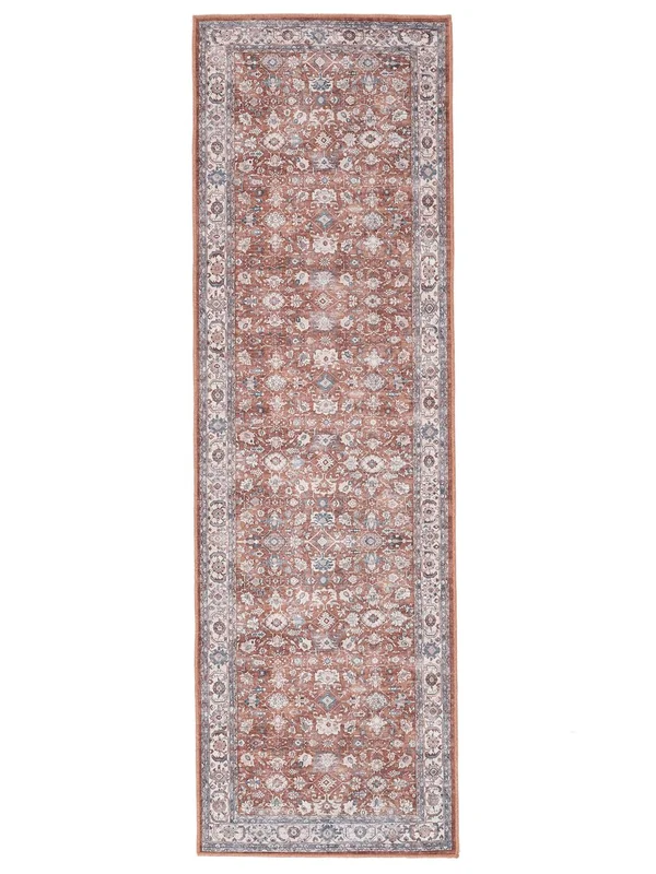 Blomstrete Vaskbart Lite Galore Oriental Teppe - Terrakotta/Beige 80X250 Bomull, Klassisk Stil