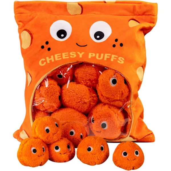 Oste-Puff Plyschboll, Puff Oste-Puff Fylt Leketøy Spillpute Søt Plyschpute Kastepute, Kreativ Avtakbar Fylt (Liten 6 Baller)