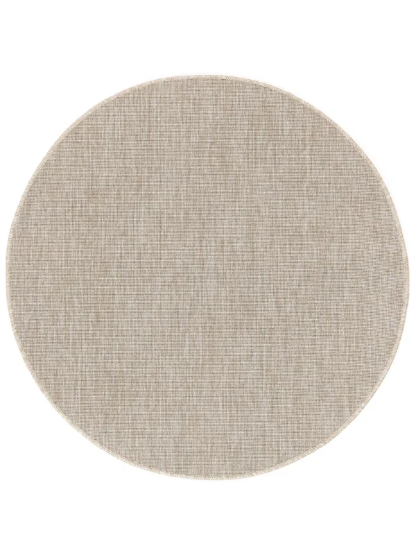Cameron Binnen-/Buitenkleed Wasbaar Ø 200 Beige Eén Kleur Rond Vloerkleed