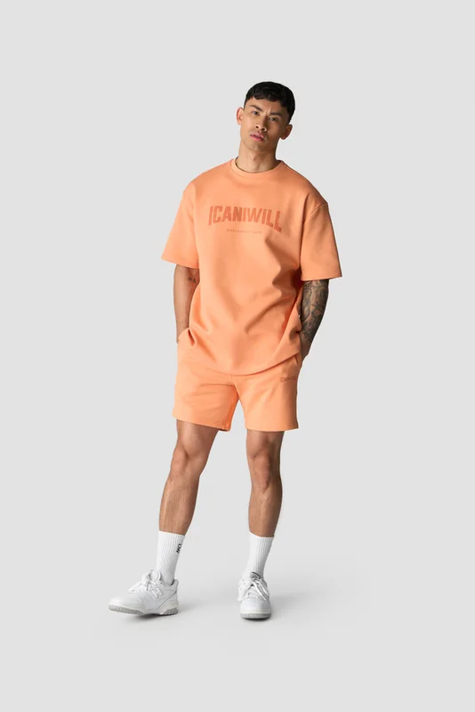 ICANIWILL - Revive Oversized T-shirt Print Men Orange Peach - Herr - Träningskläder från ICIW