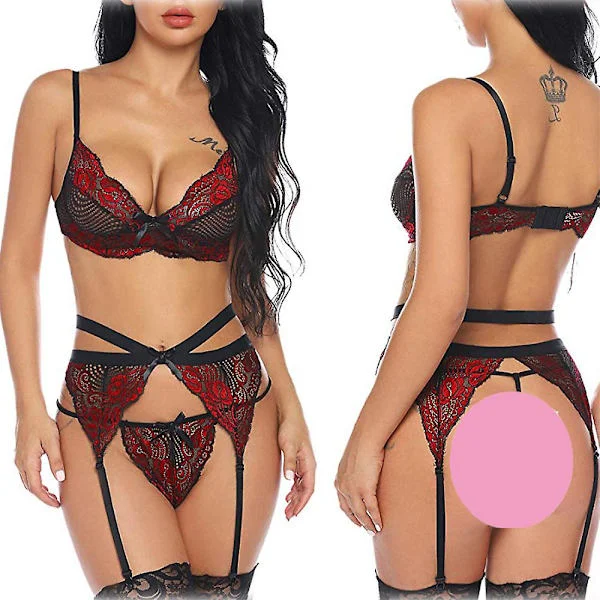 Naisten alusvaatteet Exiga Lemmikit Push Up Bikinit Trumpetti Sukat Et Alusvaatteet Yöasut Viininpunainen