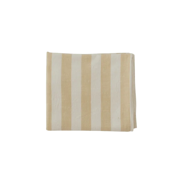 OYOY Living Striped Tablecloth - 200x140 Cm Bordstextil Beige