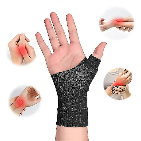 Kompressionshandsker med Gel-fyldt Tommelfinger, Håndledsstøtte, Arthritis Kompressionshandsker