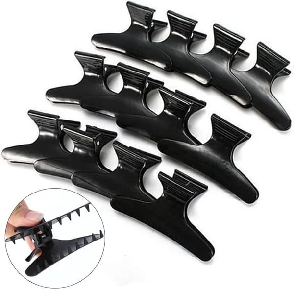 12x Butterfly Hair Clip, Black Butterfly Plastic Hair Clip Hair