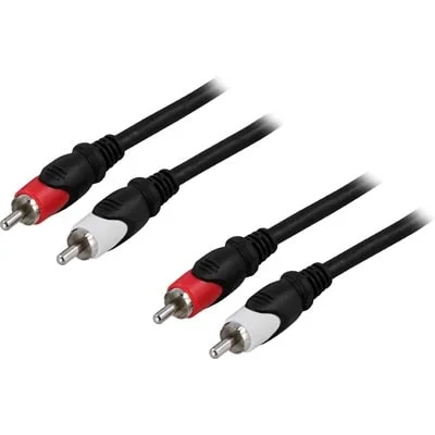 Lydkabel 2 x RCA 2 m / RCA-kabel hann til hann / stereokabel / analog lydkabel