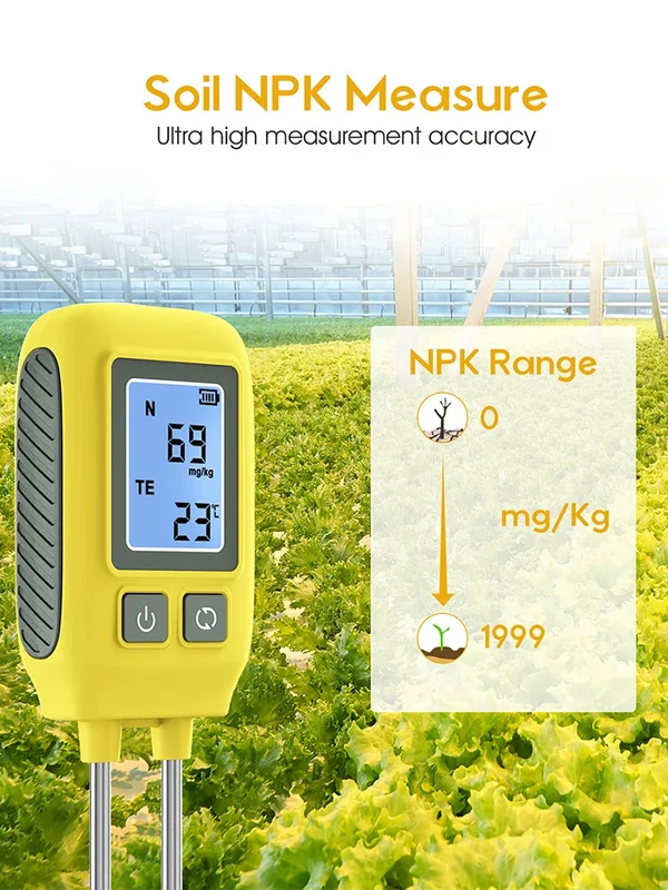 AliExpress - Testeur de sol 4 en 1, qualité agricole, azote, Phosphore, potassium, élément NPK, température, capteur de sol de haute précision NPK