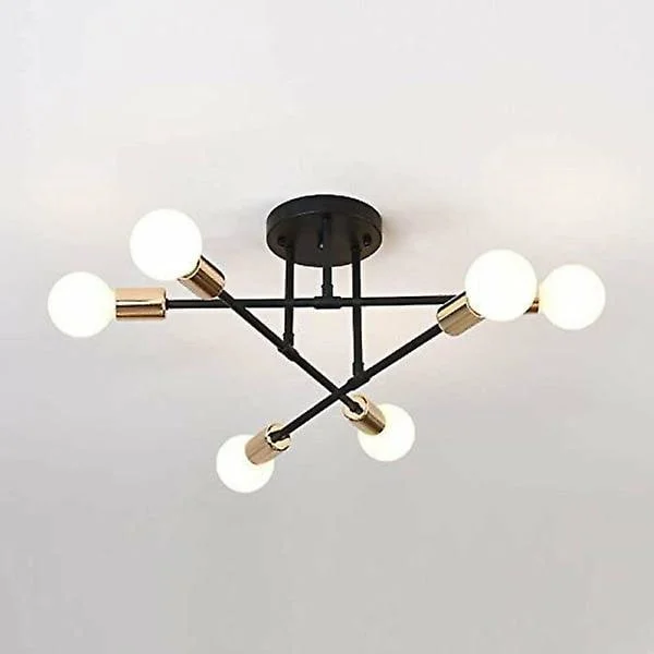 Modern taklampa retrolampa 6-lampig E27 industriell taklampa vardagsrum sovrum kök taklampa inredningsbelysning