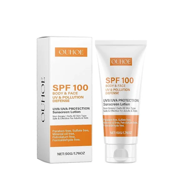 Melt-In Milk Solkrem SPF 100, Kropp & Ansikt UV- og Forurensningsbeskyttelse, Solkrem For Kropp & Ansikt Oljefri Solkrem Lotion For Solfølsom Hud