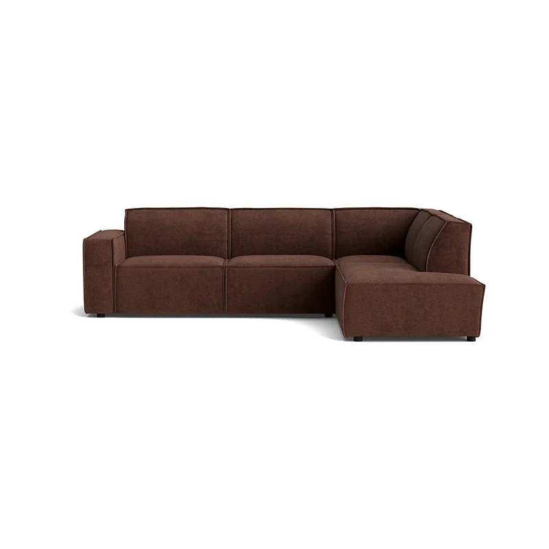 Lyon Ecksofa, rechts, Capri Braun, zeitloses Design, hochwertige Polsterung, bequemes Sofa für Wohnzimmer, 80cm Höhe, elegantes Ecksofa