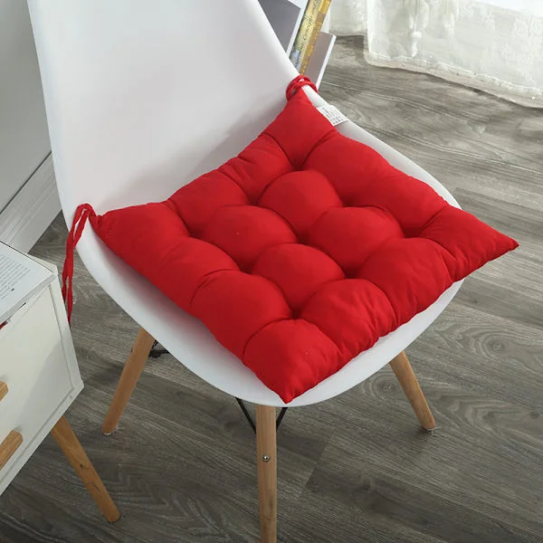 Sæt med 4 røde hynder (40x40 cm) - Hynder til havestole, køkkenstole eller spisebordsstole - Komfortable hynder
