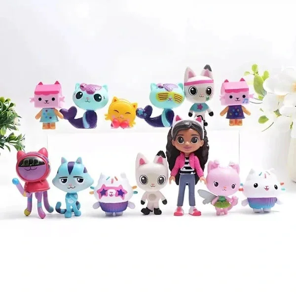 13 stk/sett Gabby's Dukkehus Figurer Modell Leker Dukker Kakepynt Barnepresent