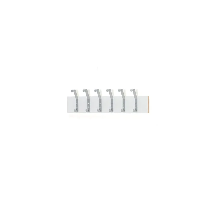 Coat rail HÄNGA, 1000 mm, 6 double hooks, white