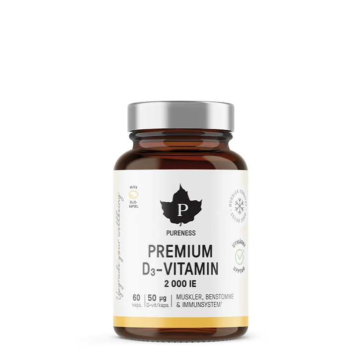 D-vitamin Pureness Premium D3-vitamin 60 kapsler - Bodyman.dk