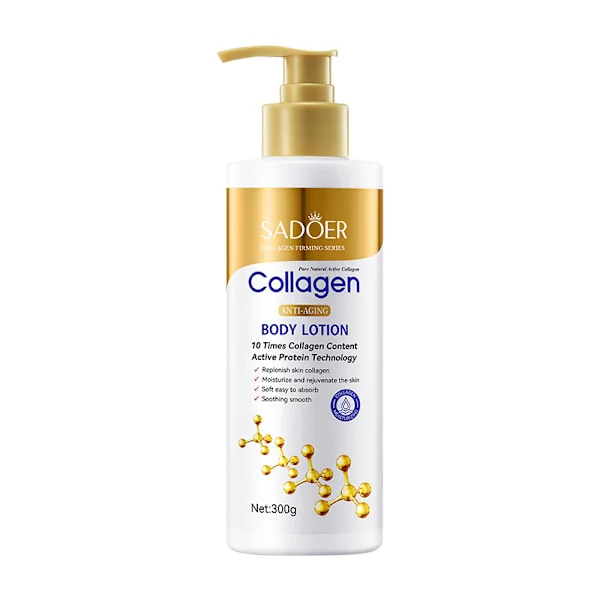 Kollagen Body Lotion — Anti-rynke og fuktighetsgivende kroppskrem — Gjør huden glatt, fast og hydrert — 100 ml (1 flaske)