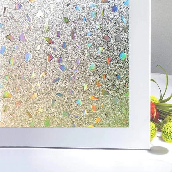 (45x200cm) Vindusfilm mot innsyn 3D Regnbueeffekt Dekorativ Anti-UV Anti-Varme Godt Personvern Elektrostatisk Glassfilm