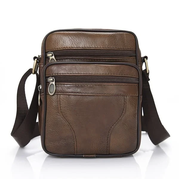【BEMS】Herr Läder Crossbody Väska Herr Axelväska Casual Crossbody