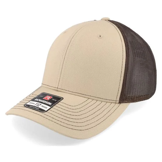 Richardson - 112 Split Khaki/Coffee Trucker Trucker Beige Cap - @ Hatstore