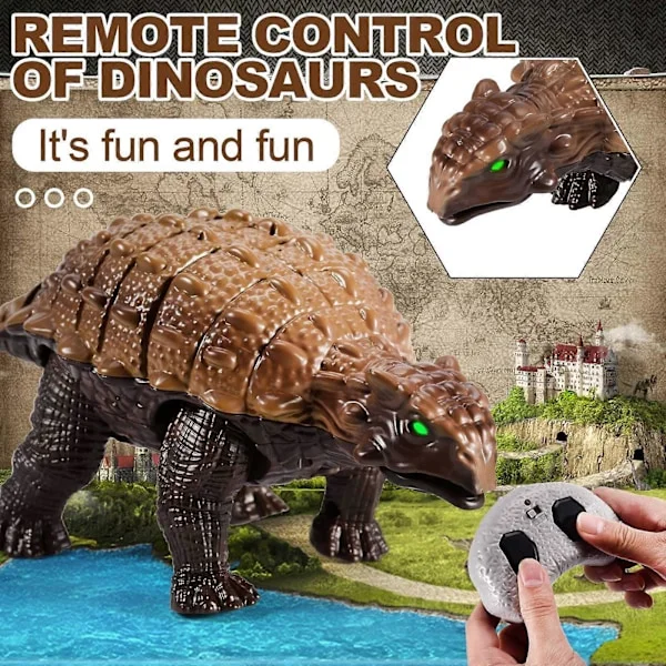 Fjärrstyrd Dinosaurie Leksak Elektrisk Simulerad Ankylosaurus Rygg Leksak För Barn