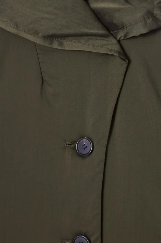 COS Women's Abrigo Acolchado Oversize Con Cuello Esmoquin in Verde