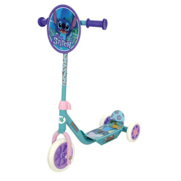 Lapsille tarkoitettu kolmipyöräinen potkulauta - Disney - Stitch Deluxe - Teräsrunko - EVA-renkaat - Säädettävä ohjaustanko 64-74 cm - Sininen