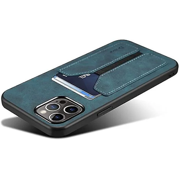Case for iPhone 13 Pro, PU Leather Wallet Case with Credit Card Slot Ultra Slim Protective Case for iPhone 13 Pro 6.1 inch 2021 (Blue)