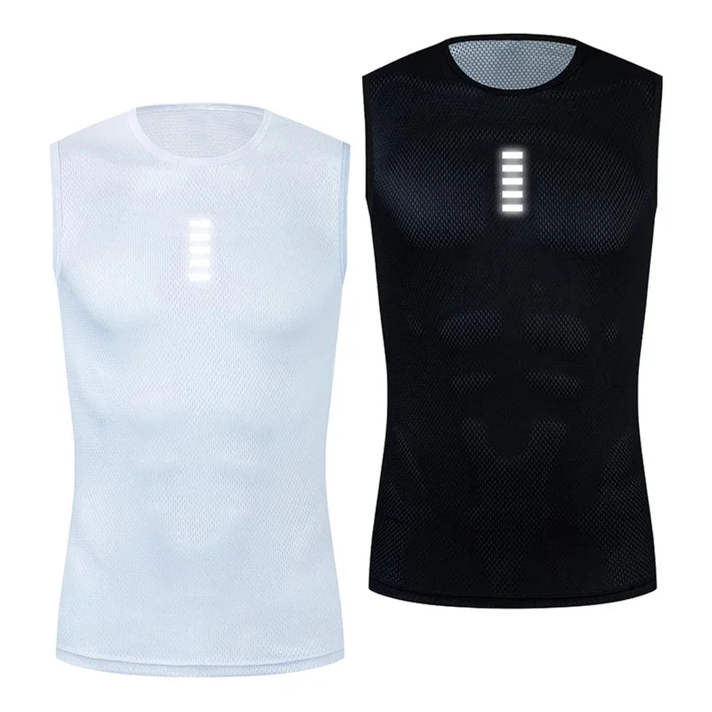 AliExpress - Reflecterend fietsbasislaag Wit fietsondershirt Sneldrogend vest Sportondergoed Strak vest Hoog elastisch vest Fietsshirt