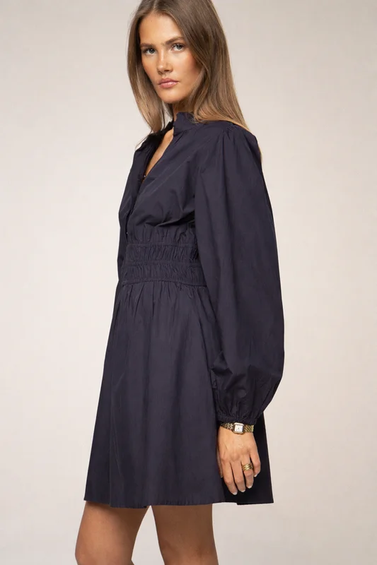 Latika Dress Marine Poplin Marine Poplin / XS