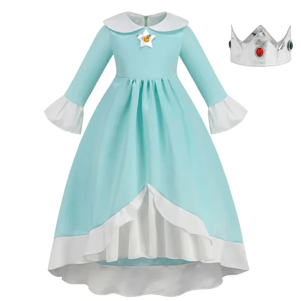 Daisy Prinsesse Kjole Jente Tegnefilm Film Cosplay Kostyme Sommer Barn Oransje Festklær 2-10 År Halloween Karnevalsklær Rosalina Kjole