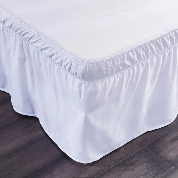 【BQ】1-pack enfärgad elastisk sängkappa Mode enkel veckad sängkappa Enkel dubbel dammskydd Sängkappa (180*200cm/70.8*78.7", Vit)