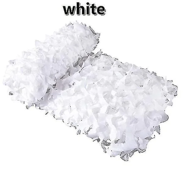 3x5m 3x8m 3x10m 4x5m Forsterket kamuflasjenett Basseng Strandpaviljong Hagesolskjerming Kamuflasje Stoffnett 7 Farger Hvit white
