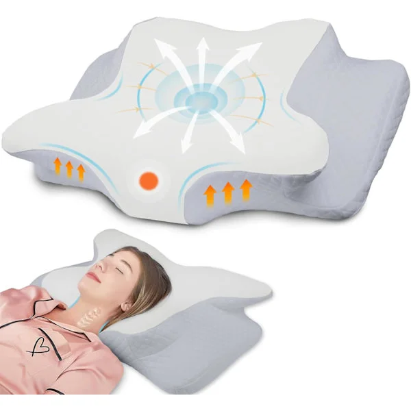 Ergonomiska Memory Foam-kuddar, stöd för rygg och mage för att förbättra sömnkvaliteten, 60 * 40 * 11/13 cm