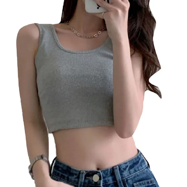 Women's Sports Tank Top Slim Fit Summer Sleeveless Top Outdoor Training Grey