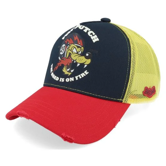 Von Dutch - Noir trucker Casquette - Wolf Patch Yellow/Black/Red Trucker @ Hatstore