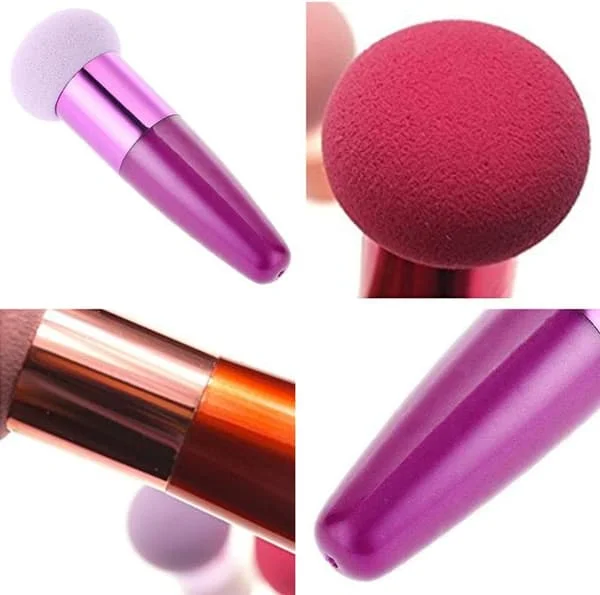 2 stk. Makeup Svampebørste Dame Makeup Puff Skønhedsværktøj (Lilla + Rosarød)