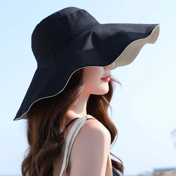 Kvinners Capeline Hat, Foldable Capeline Bomull Sommerferie Ga