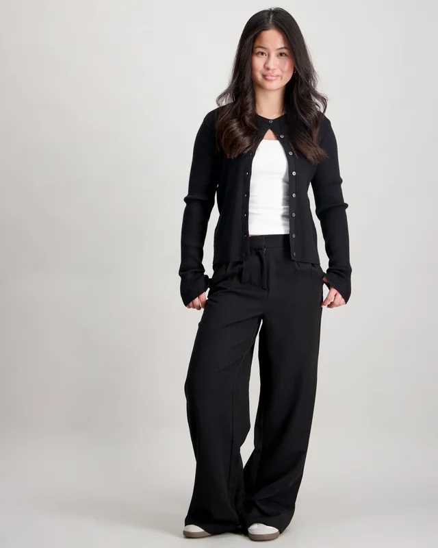 Kids ONLY KOGHATTIE-ZAL LIFE LC WIDE PANT Musta Housut Tytöt - Kids Brand Store