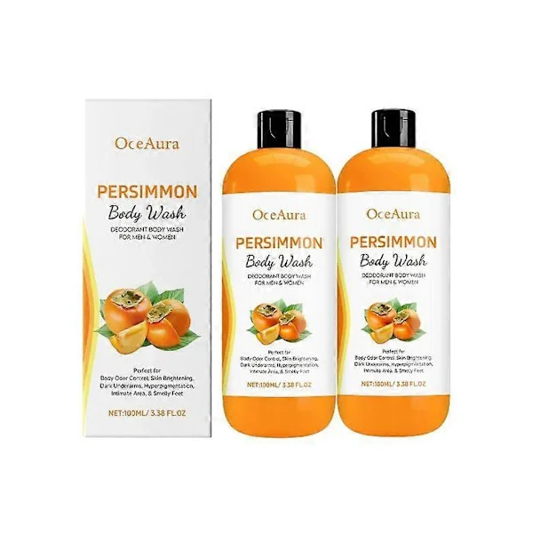 25-2026+1-5x Persimmon Body Wash for Body Odor - Cleansing Deodorant Soap to Eliminate Odor (2 pcs)
