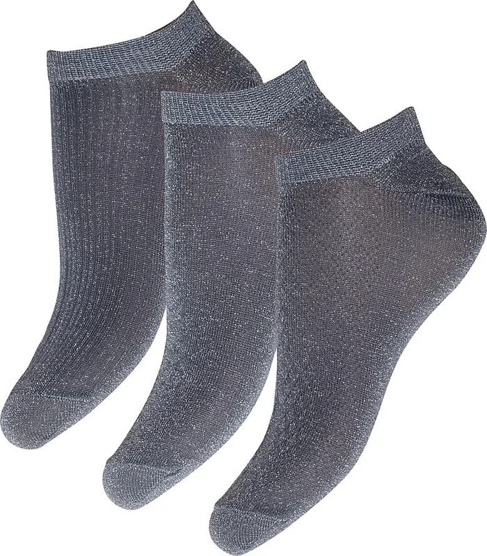 Laze Sneakers Sokletter Sølvglimmer grå 37-41, Tøj & Bolig, Strømper, Footies