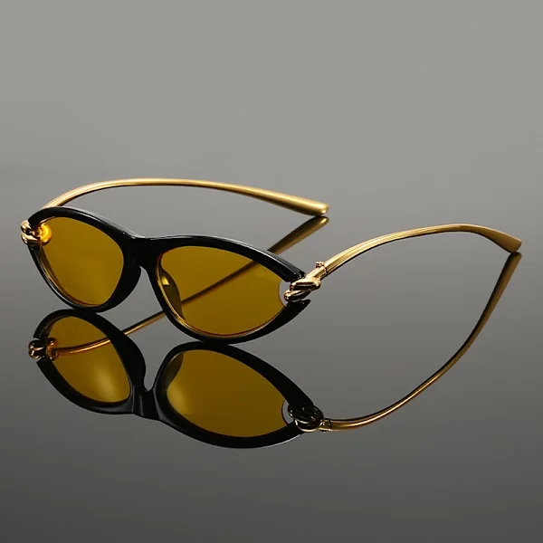 2026 Trendy Cat Eye Solbriller Sort Ramme Brune Linser UV-Beskyttelse