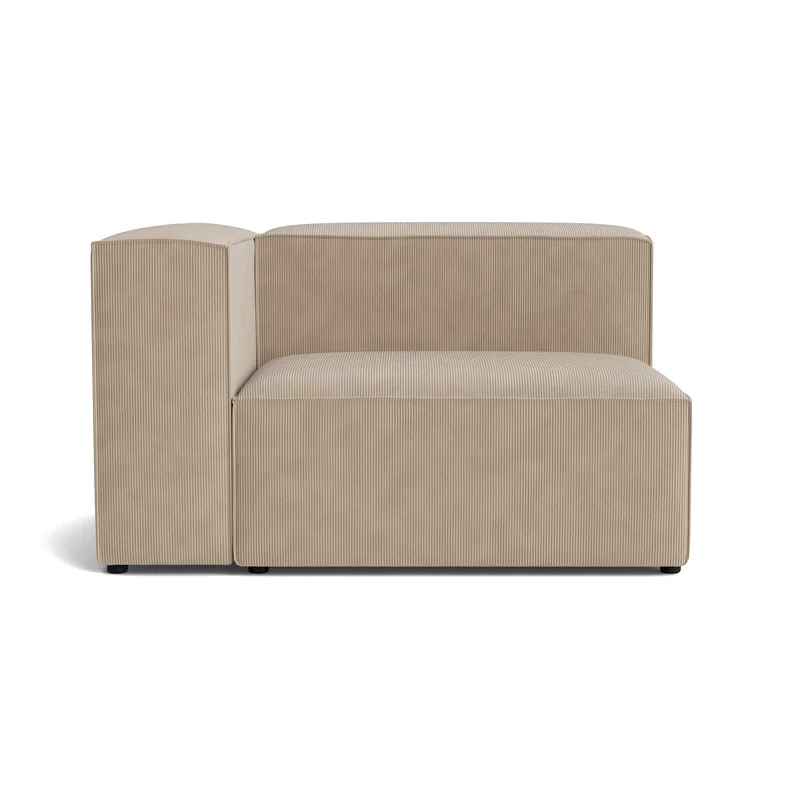 Lissabon XL hjørnemodul, venstrevendt - Rebel Mørk Beige - 130x100x72cm - Modulsofa med kvalitetsstof & ramme af krydsfiner