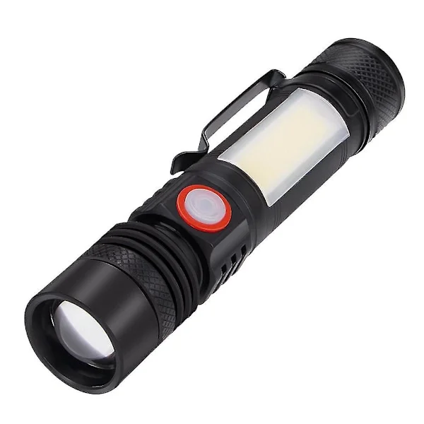 LED Lommelykt Vanntett Lommelykt Magnetisk Lommelykt Zoom T6+cob Lommelykt Med Klips Bærbar Hån