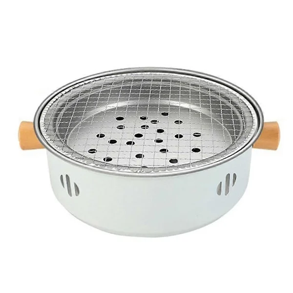 Bærbar kullgrill, kullgrill, mini kullgrill multifunksjonell kullgrill røykfri rund bordkullgrill, for